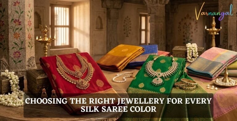 Read more about the article Choosing the Right Jewellery for Every Silk Saree Color