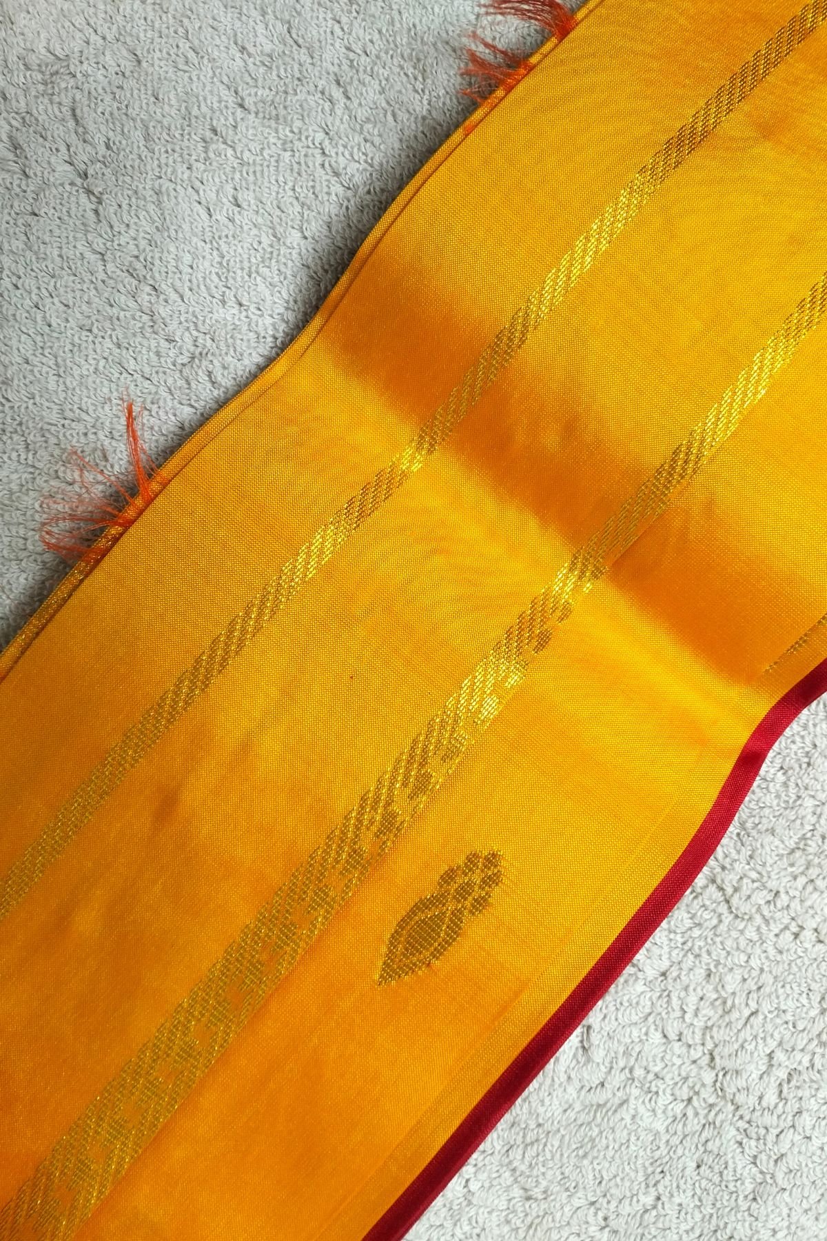 Mango Yellow Pallu Thirubuvanam Silk Saree
