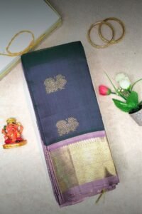 Mayilkazhuthu Blue Dual Shade Handloom Silk Saree