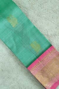 Sea green silk saree handloom silk mark