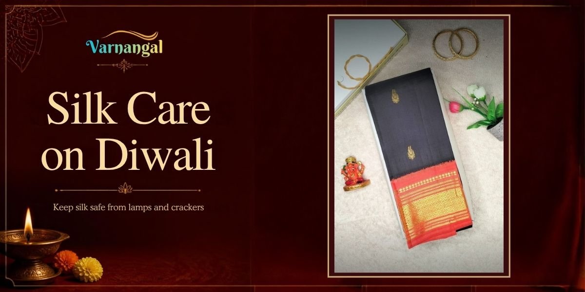 You are currently viewing How to Keep Your Silk Saree Safe on Diwali: Lamps, Crackers and Stains